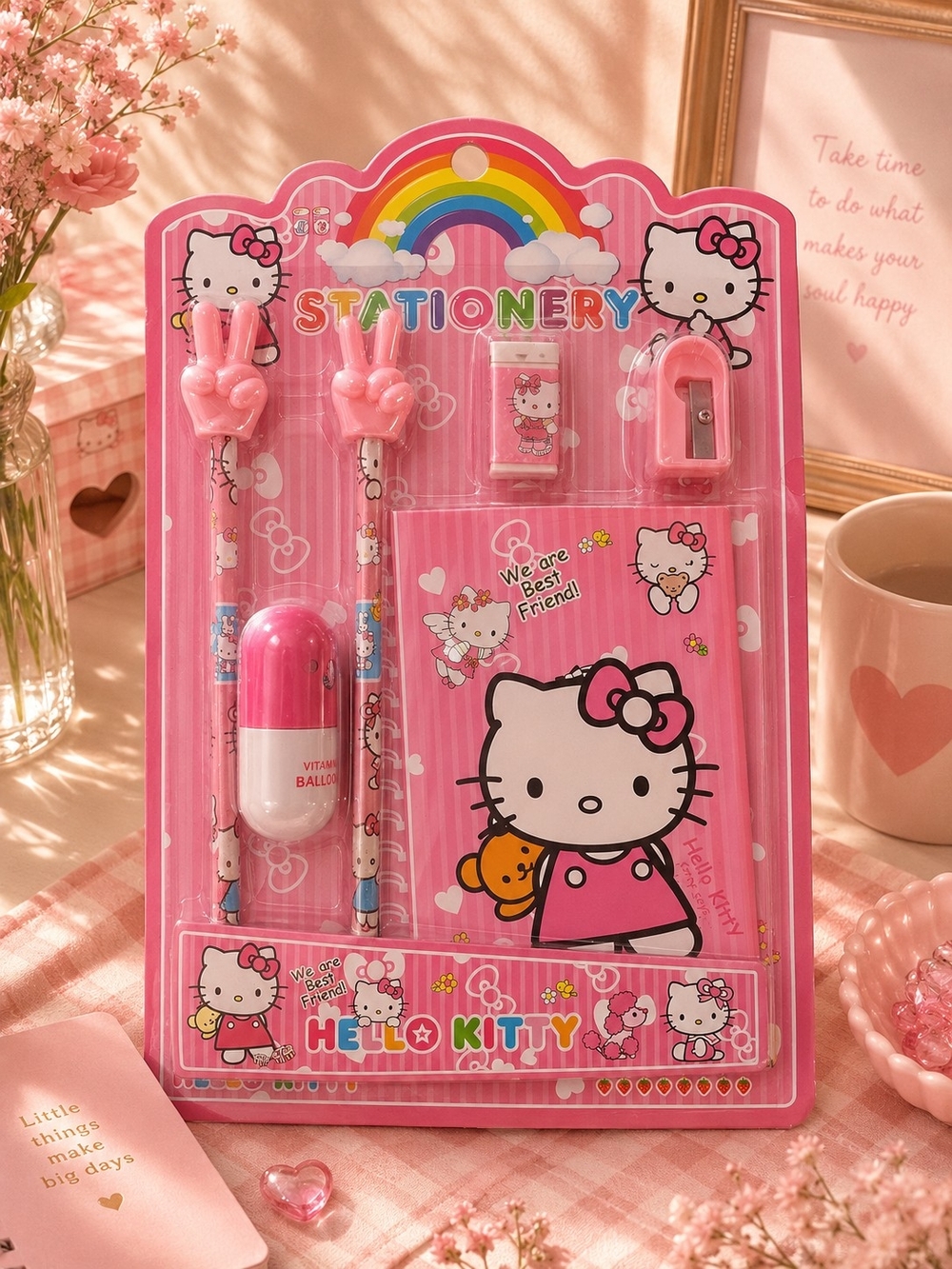 Hello Kitty Pink & White Cute Stationery Set